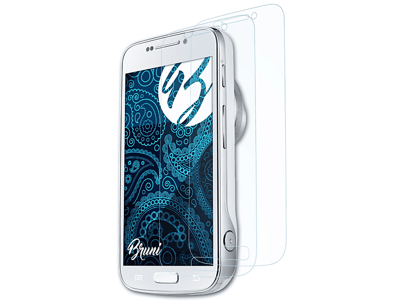 BRUNI 2x Basics-Clear Schutzfolie(für Zoom) Galaxy S4 Samsung