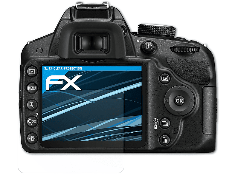 ATFOLIX 3x FX-Clear D3200) Displayschutz(für Nikon