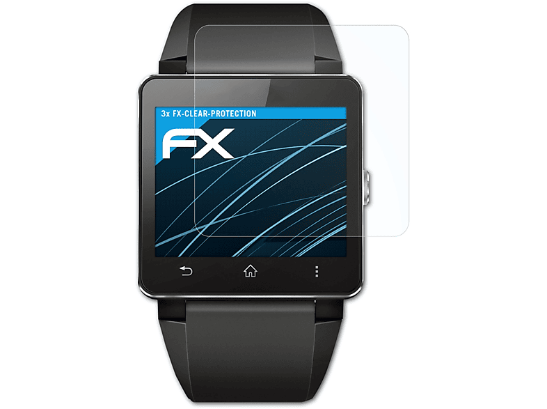 ATFOLIX 3x FX-Clear Displayschutz(für Sony SmartWatch 2)