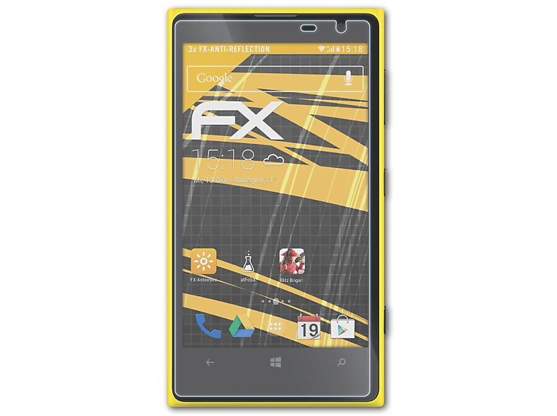 ATFOLIX 3x FX-Antireflex Displayschutz(für Nokia Lumia 1020 (EOS))