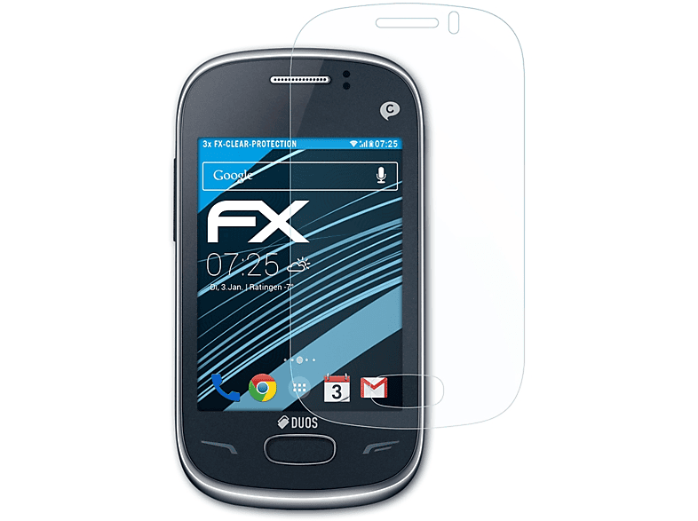 ATFOLIX 3x FX-Clear Displayschutz(für Samsung Rex 70 (GT-S3802))