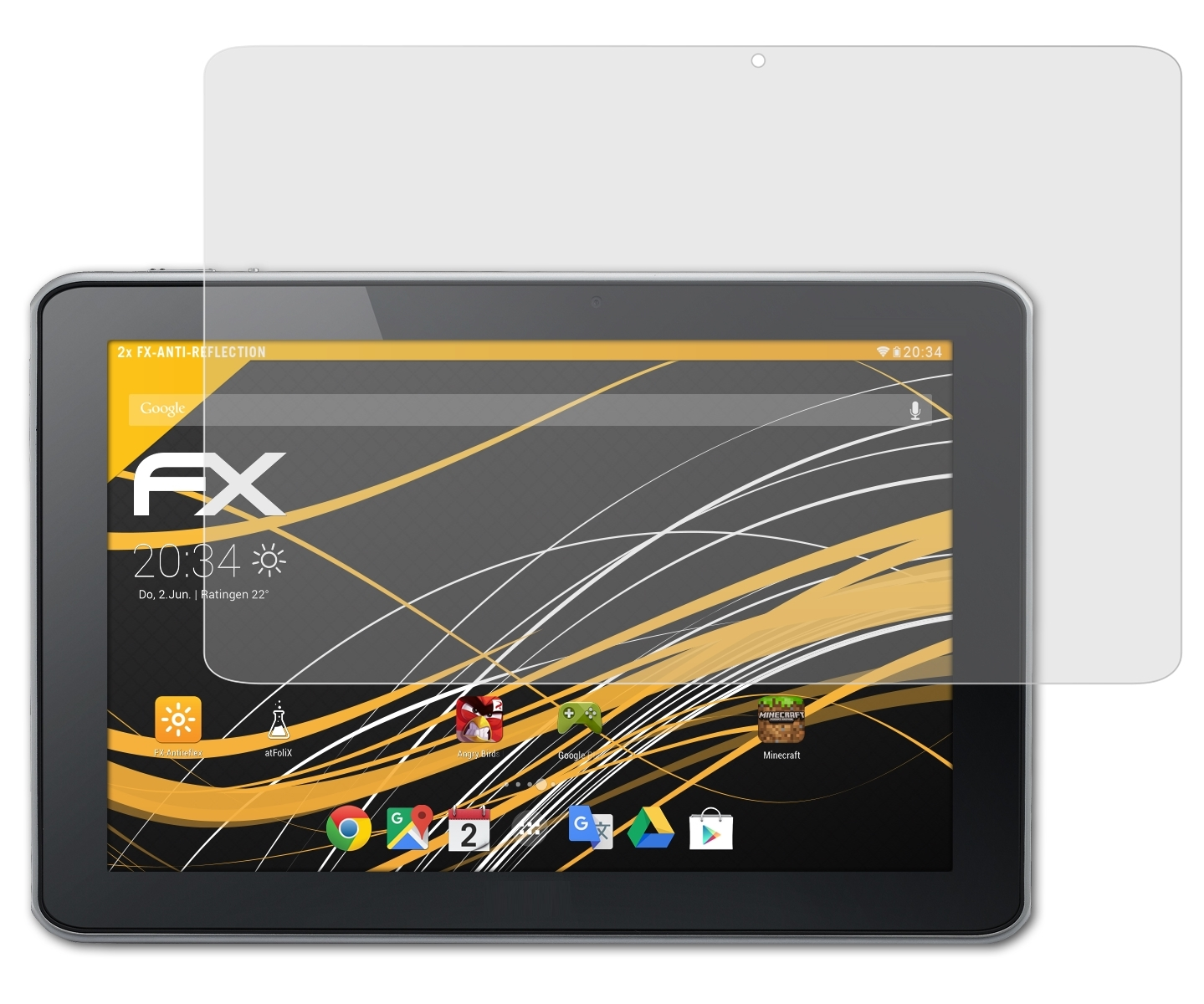 ATFOLIX 2x A701) Acer Displayschutz(für Iconia FX-Antireflex