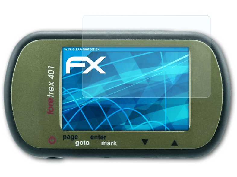 ATFOLIX 3x FX-Clear Displayschutz(für Garmin Foretrex 401)