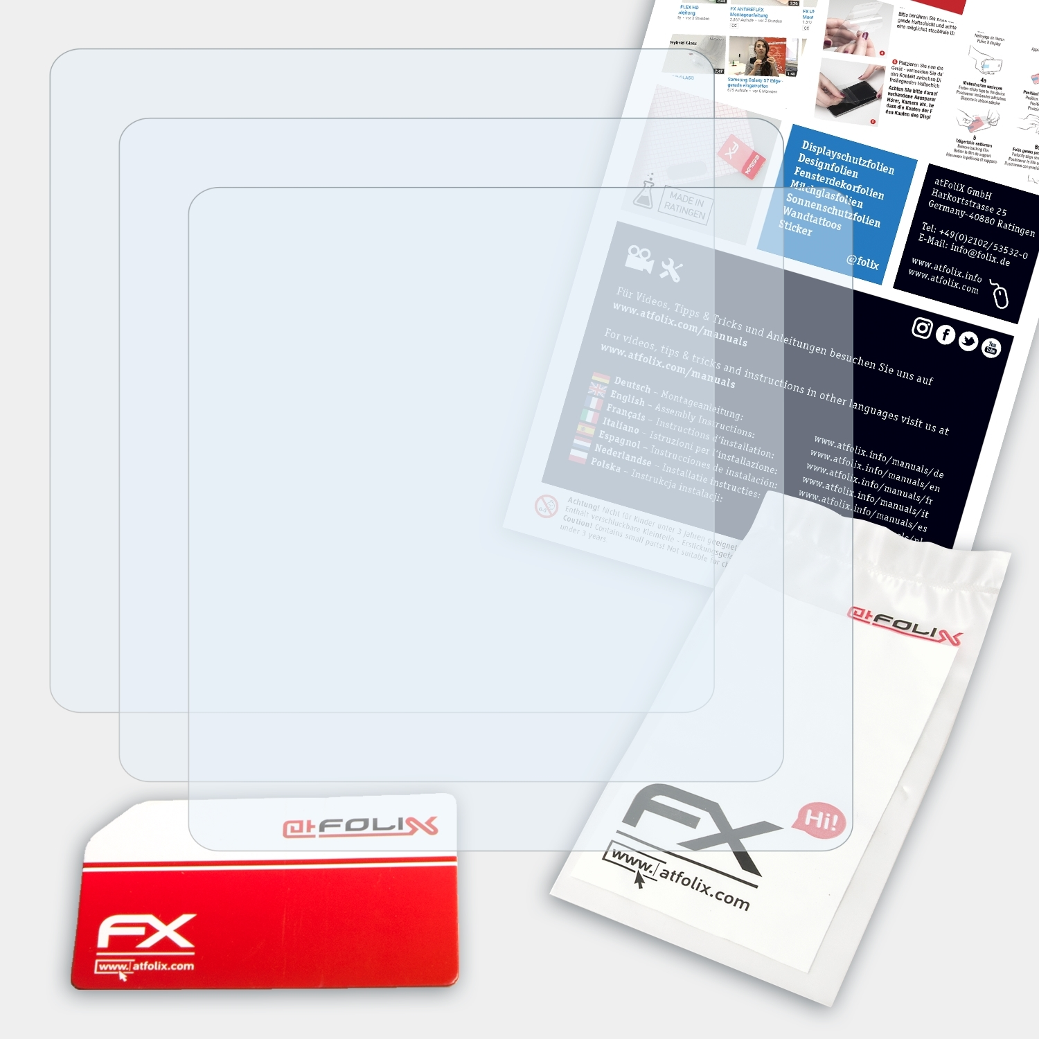 ATFOLIX 3x FX-Clear Displayschutz(für Samsung 2 Gear Neo)