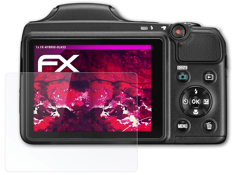 ATFOLIX FX-Hybrid-Glass Schutzglas(für Nikon L820) Coolpix