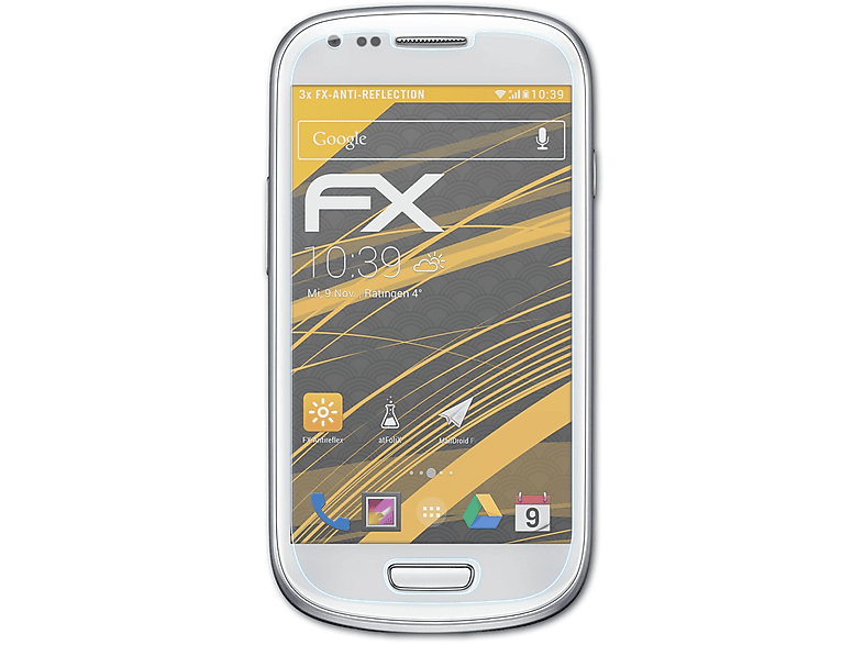 ATFOLIX 3x FX-Antireflex Displayschutz(für Samsung Galaxy S3 mini (GT-i8190))
