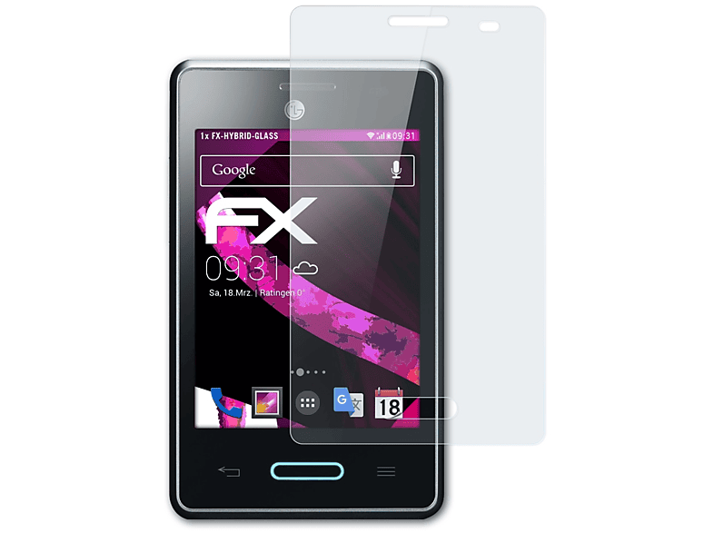ATFOLIX FX-Hybrid-Glass Schutzglas(für LG Optimus L3 II (E430))