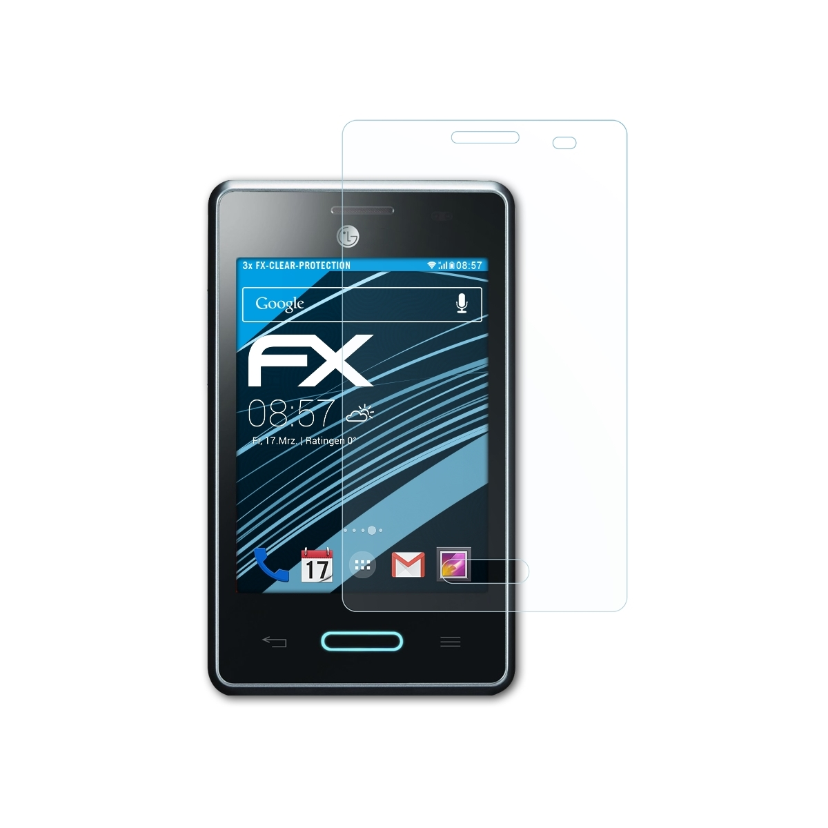 ATFOLIX 3x FX-Clear Displayschutz(für LG L3 Optimus (E430)) II