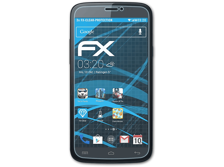 ATFOLIX 3x FX-Clear Displayschutz(für Wiko Darkside)