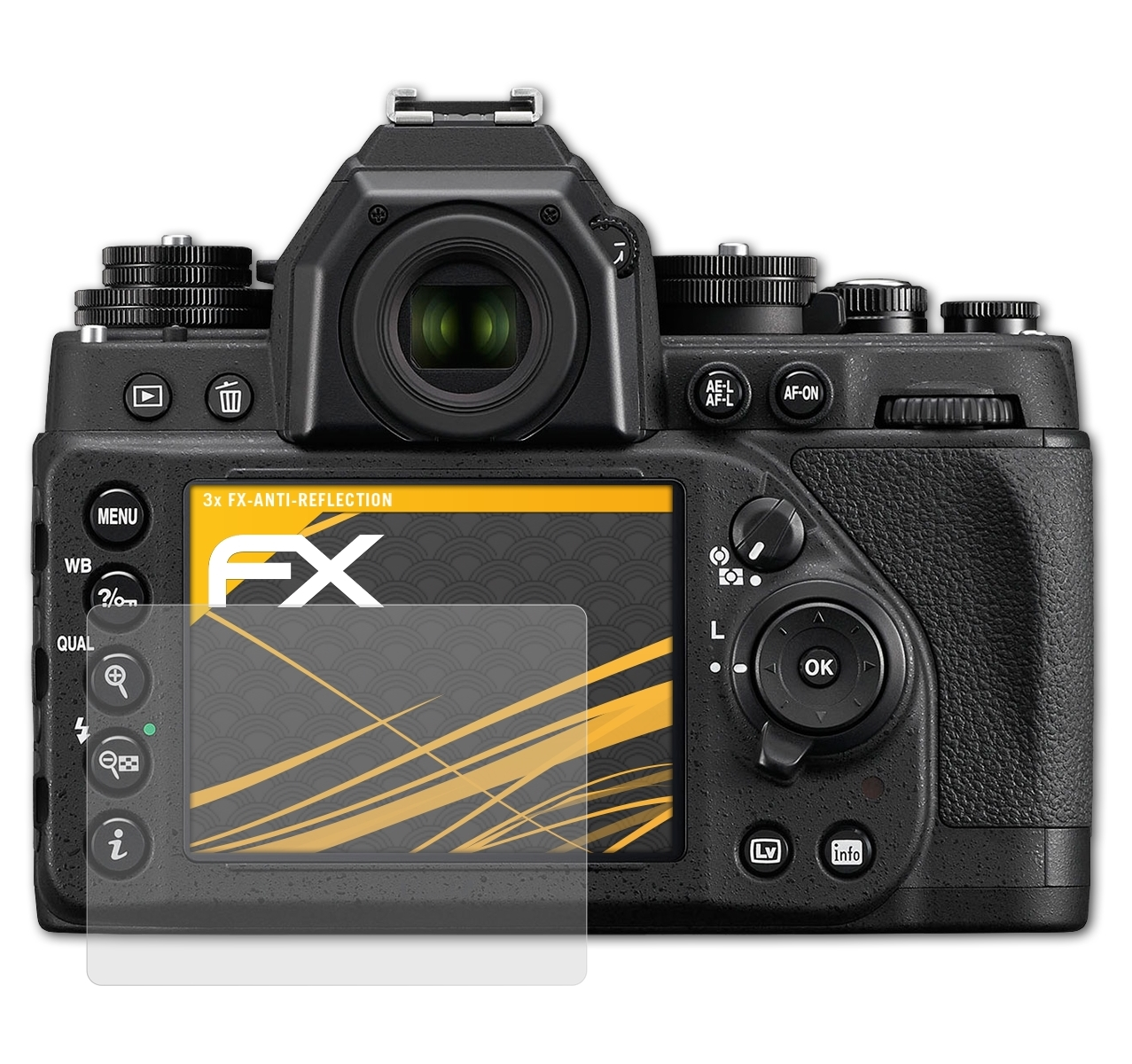 Displayschutz(für 3x Nikon ATFOLIX Df) FX-Antireflex