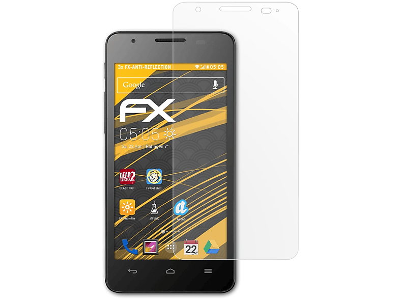 ATFOLIX 3x FX-Antireflex Displayschutz(für Huawei Ascend G525)