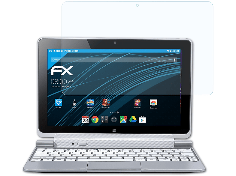 ATFOLIX 2x FX-Clear Displayschutz(für Acer Iconia W511)