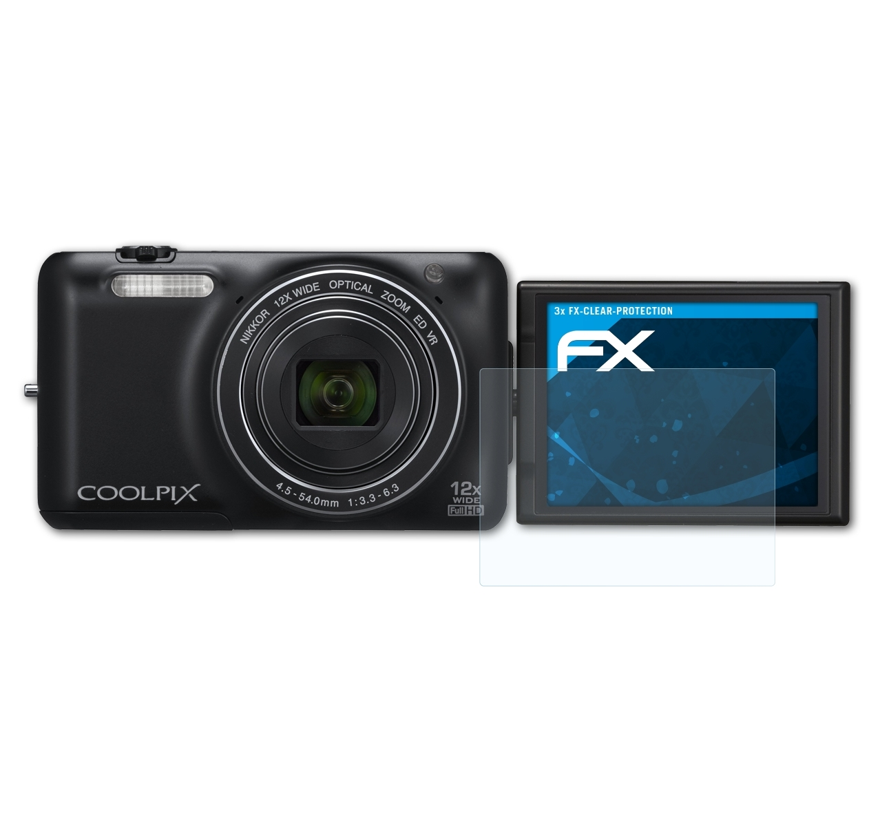 S6600) Nikon 3x FX-Clear Displayschutz(für Coolpix ATFOLIX