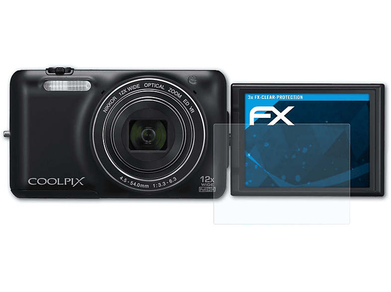 ATFOLIX 3x FX-Clear Coolpix S6600) Displayschutz(für Nikon