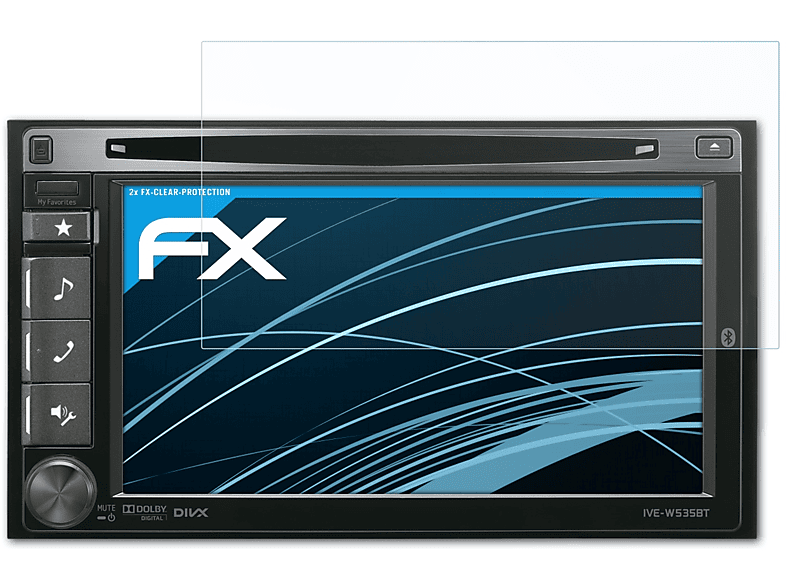 ATFOLIX 2x FX-Clear Displayschutz(für Alpine IVE-W535BT)