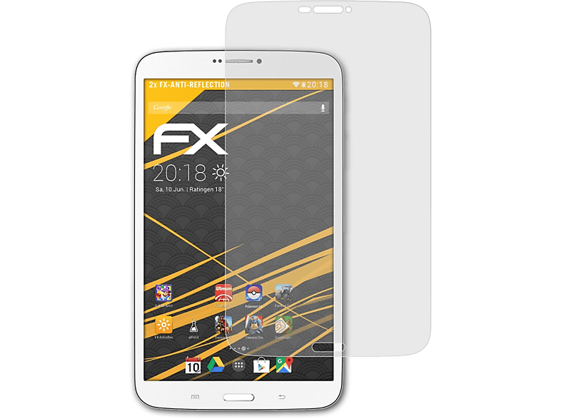 ATFOLIX 2x FX-Antireflex Displayschutz(für Samsung Galaxy Tab 3 8.0 (3G SM-T3110 & LTE SM-T3150))