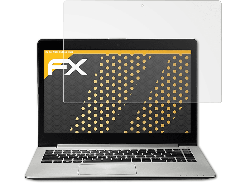 ATFOLIX 2x FX-Antireflex Displayschutz(für Asus VivoBook S400C)
