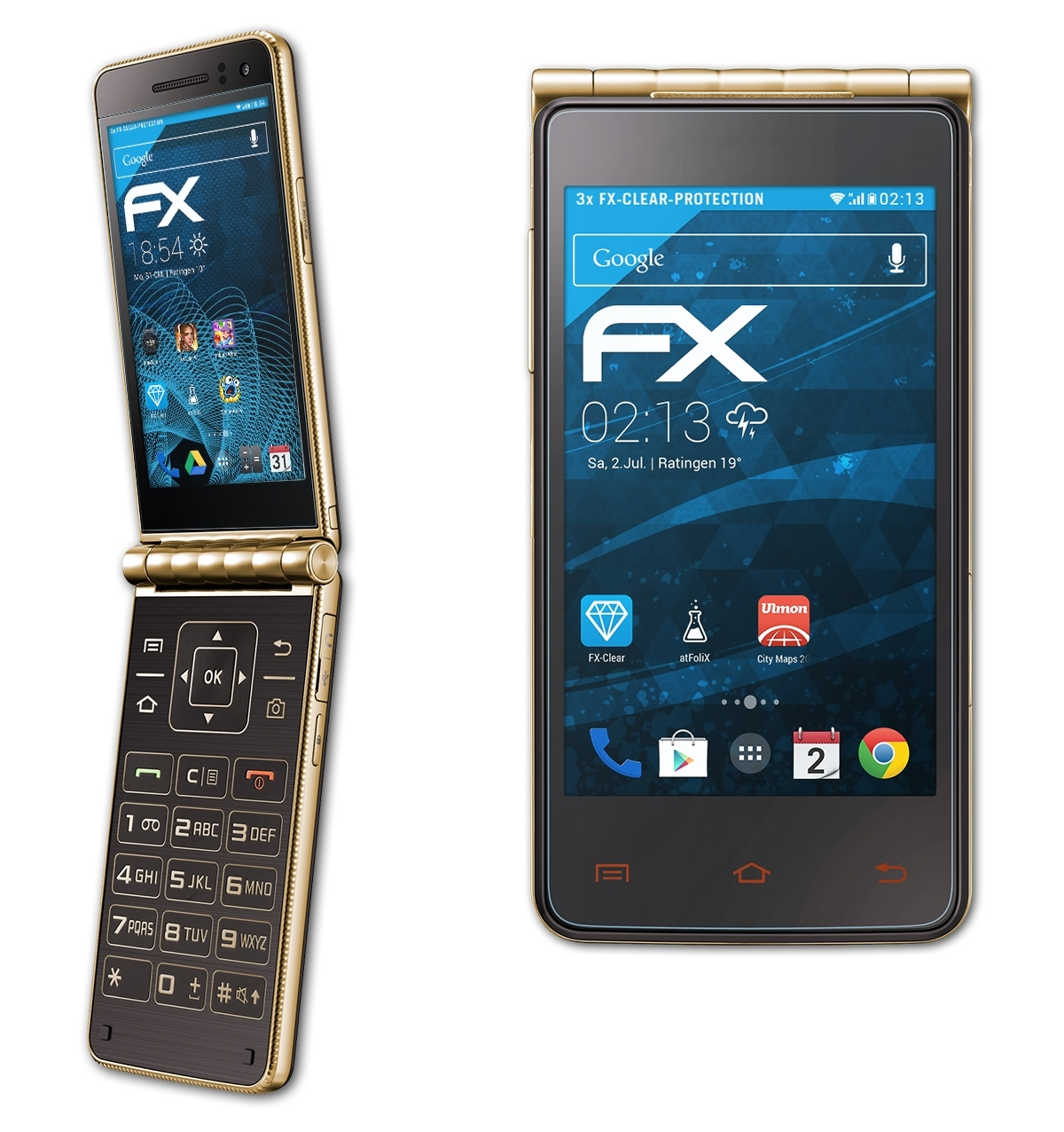 ATFOLIX 3x Golden FX-Clear (GT-i9230)) Galaxy Displayschutz(für Samsung