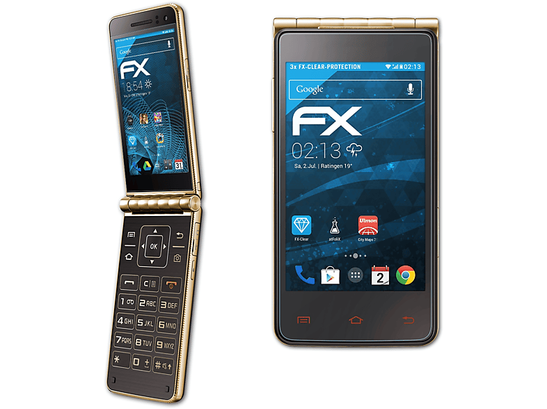 (GT-i9230)) Samsung Displayschutz(für Galaxy FX-Clear ATFOLIX Golden 3x