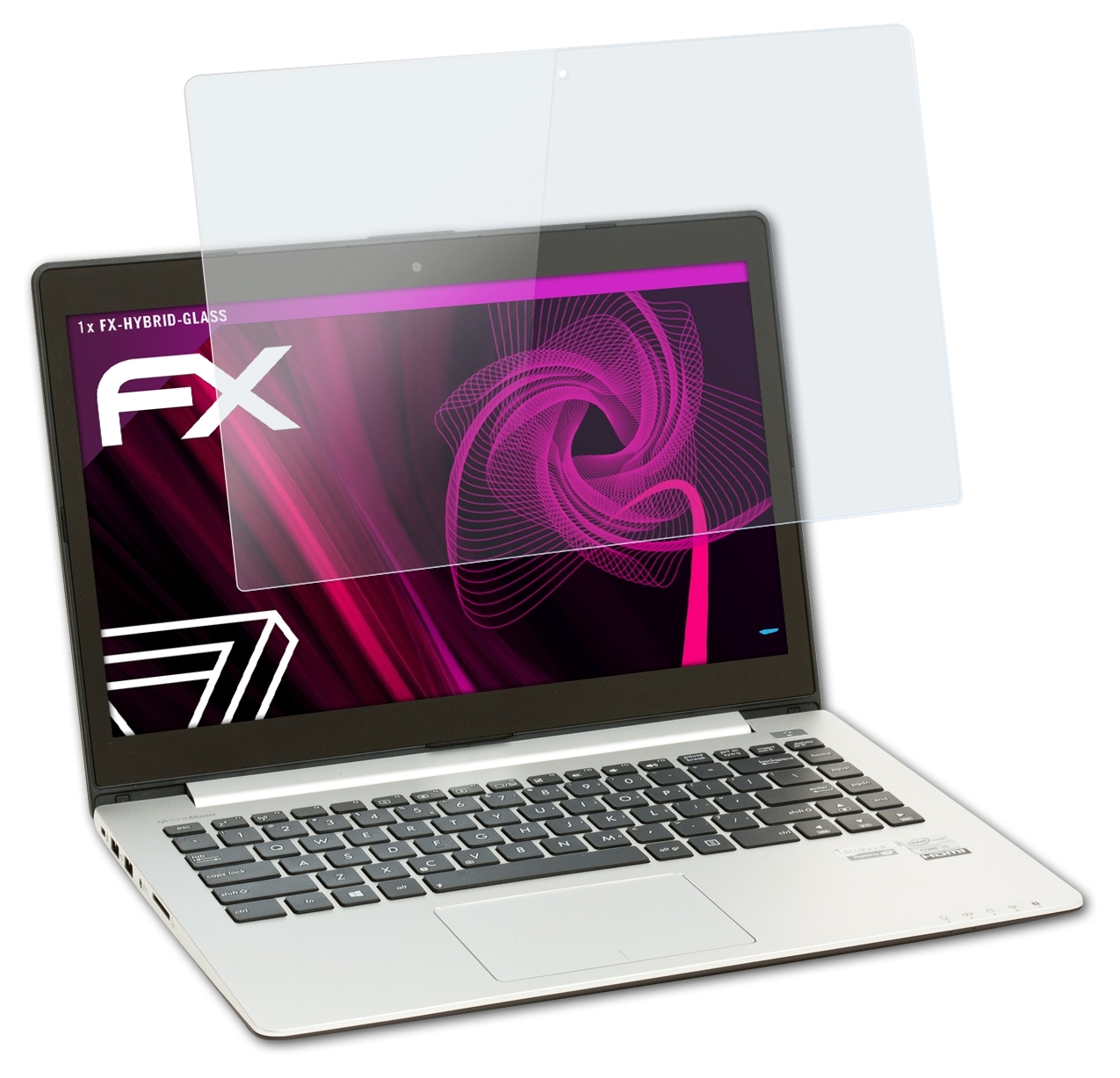 ATFOLIX FX-Hybrid-Glass Schutzglas(für Asus VivoBook S400CA)