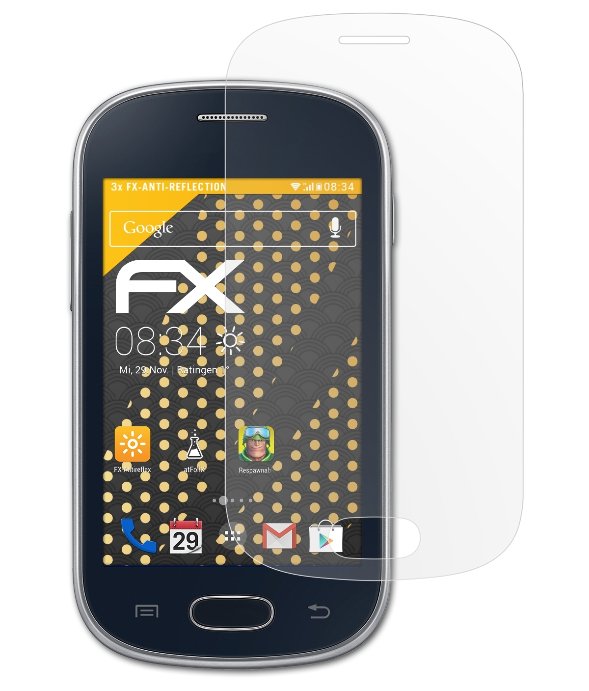 ATFOLIX 3x FX-Antireflex Displayschutz(für Samsung (GT-S6790N)) Lite Galaxy Fame