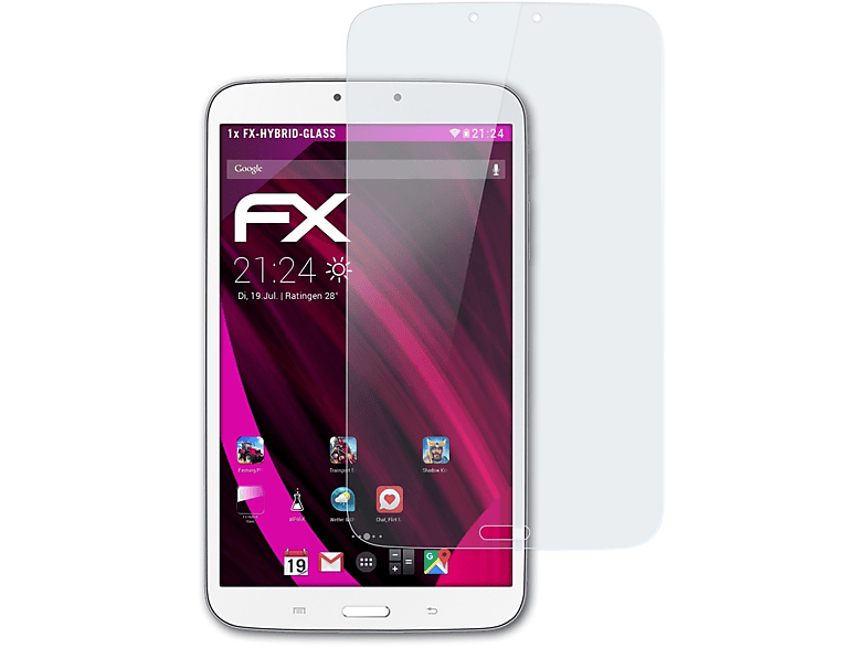 ATFOLIX FX-Hybrid-Glass Schutzglas(für Samsung Galaxy Tab 3 8.0 (WiFi SM-T3100))