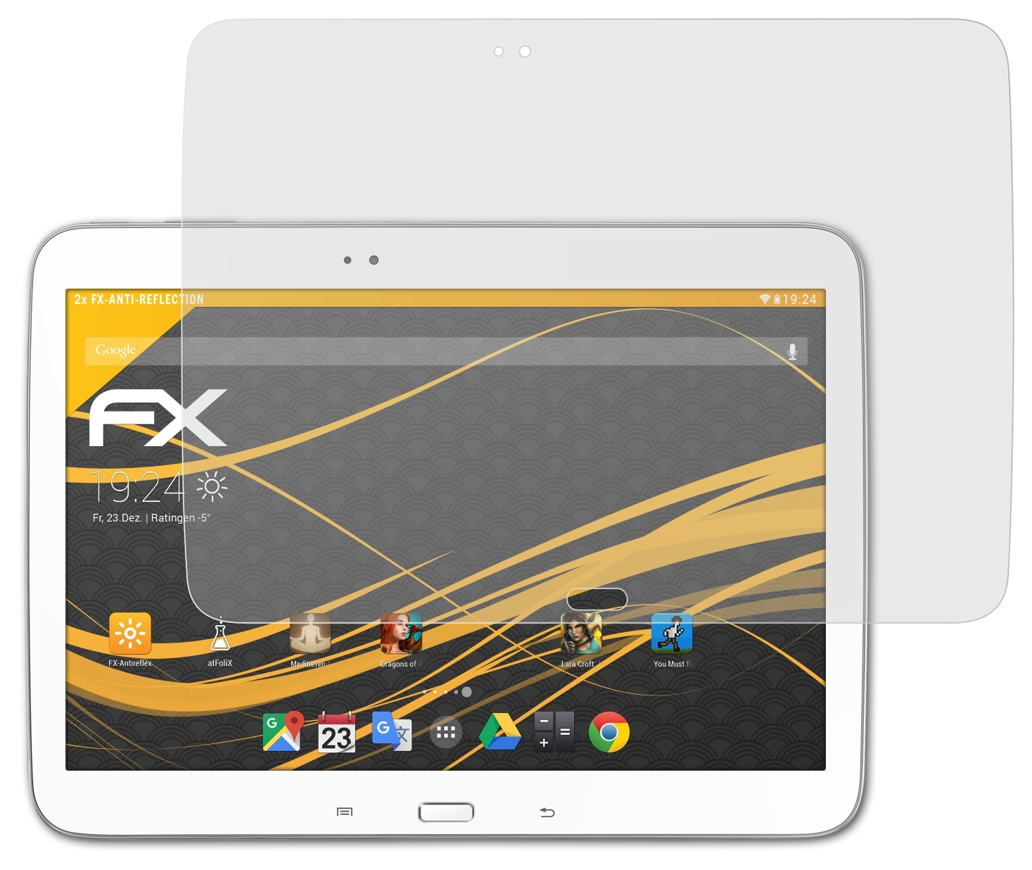Displayschutz(für ATFOLIX LTE)) FX-Antireflex (WiFi, 3G 2x 10.1 & Tab Samsung Galaxy 3