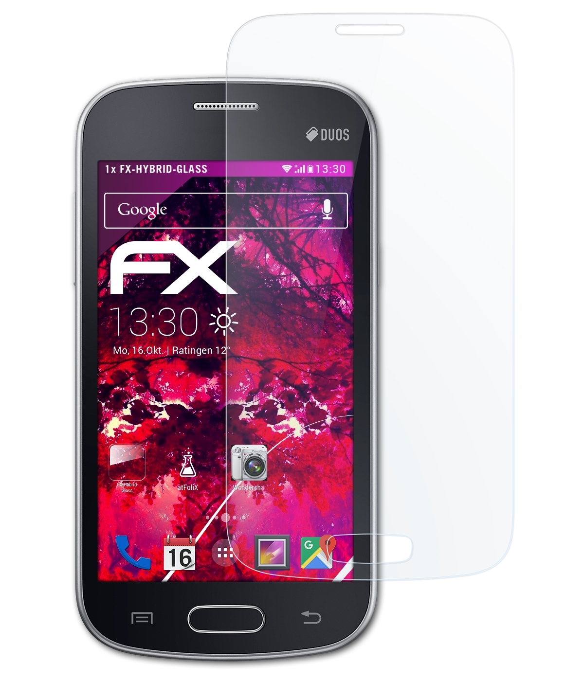 ATFOLIX FX-Hybrid-Glass Schutzglas(für Samsung Galaxy (GT-S7262)) Pro Star