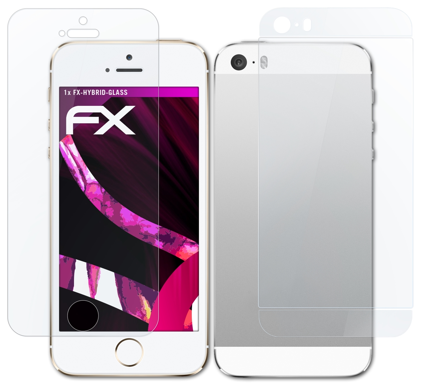 5S / Schutzglas(für SE) ATFOLIX iPhone Apple FX-Hybrid-Glass
