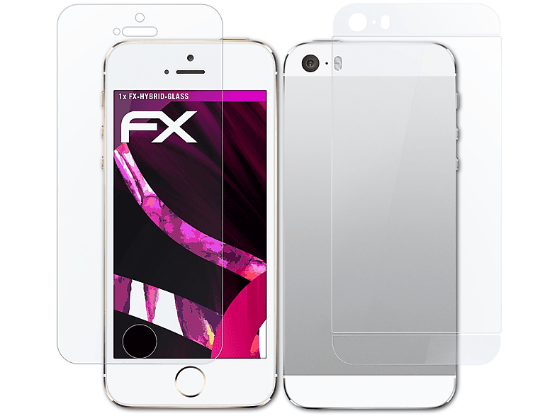 ATFOLIX FX-Hybrid-Glass Schutzglas(für Apple iPhone 5S SE) 