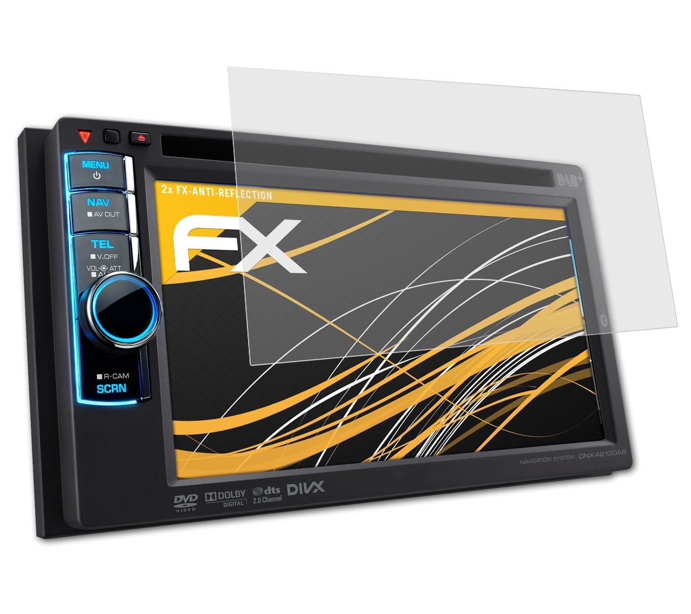 ATFOLIX Displayschutz(für Kenwood DNX4230DAB) 2x FX-Antireflex