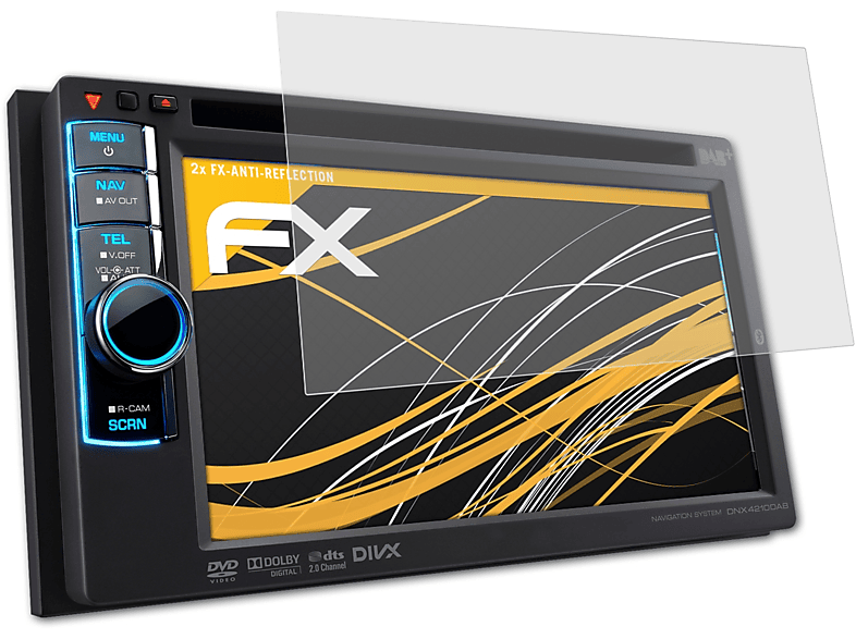 ATFOLIX 2x FX-Antireflex Displayschutz(für Kenwood DNX4230DAB)