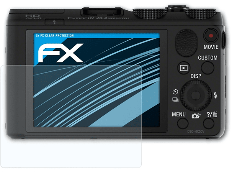 ATFOLIX 3x FX-Clear Displayschutz(für Sony DSC-HX50V)