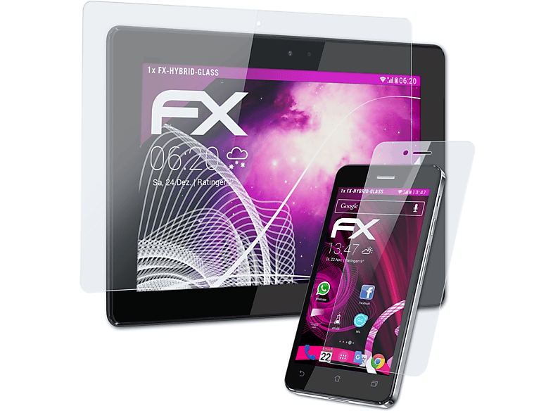 ATFOLIX FX-Hybrid-Glass Schutzglas(für Asus PadFone Infinity 2 (EU) (A86))