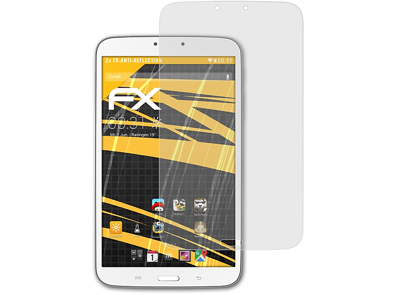 ATFOLIX 2x FX-Antireflex Displayschutz(für Samsung Galaxy Tab 3 8.0 (WiFi SM-T3100))