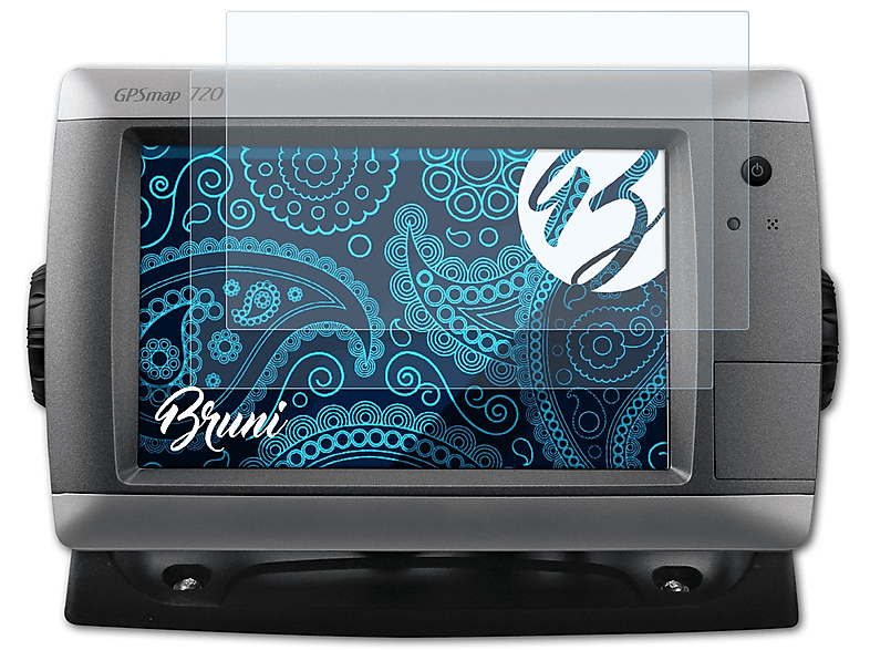 BRUNI 2x Basics-Clear Schutzfolie(für Garmin GPSMap 720s)