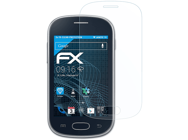 ATFOLIX 3x FX-Clear Galaxy (GT-S6790N)) Displayschutz(für Fame Lite Samsung