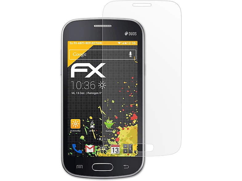FX-Antireflex (GT-S7262)) 3x Galaxy Displayschutz(für Samsung Star Pro ATFOLIX