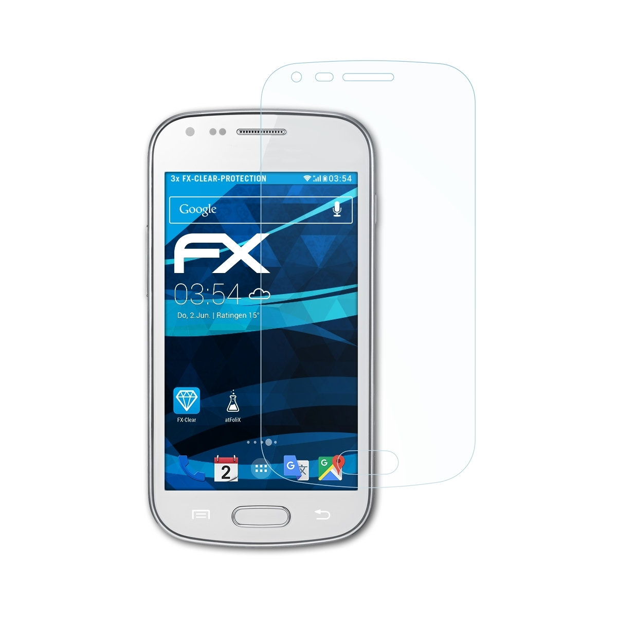 Trend FX-Clear Samsung Galaxy Displayschutz(für ATFOLIX (GT-S7560)) 3x