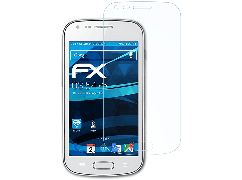 Trend FX-Clear Samsung Galaxy Displayschutz(für ATFOLIX (GT-S7560)) 3x
