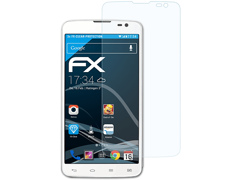 ATFOLIX 3x FX-Clear Displayschutz(für LG G Pro Lite)