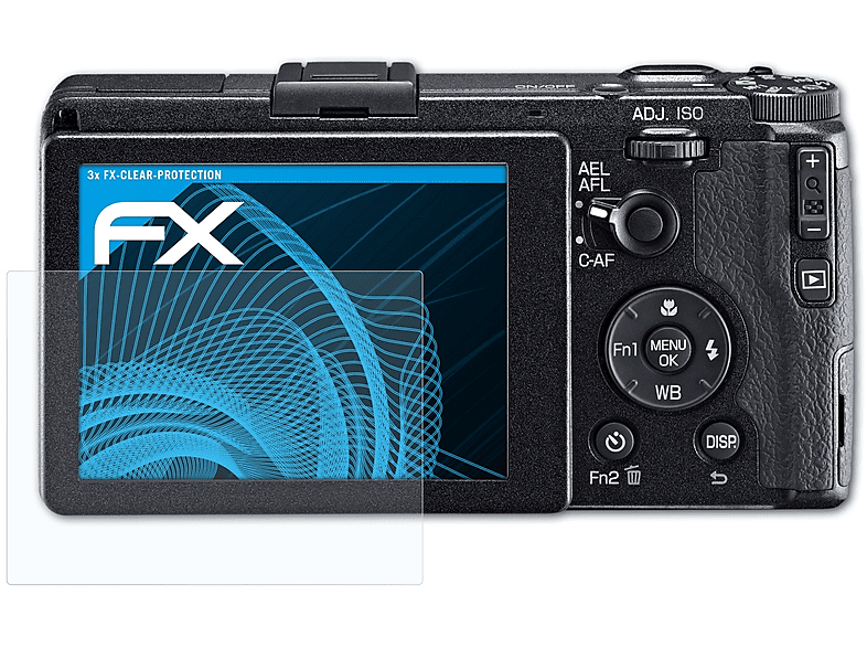 3x ATFOLIX FX-Clear Pentax Ricoh Displayschutz(für GR)