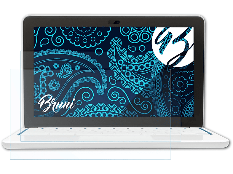 BRUNI 2x Basics-Clear Schutzfolie(für Google Chromebook 11 (HP, 11.6 Inch))