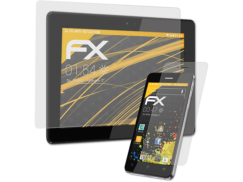 ATFOLIX 3x FX-Antireflex Displayschutz(für Asus PadFone Infinity 2 (EU) (A86))