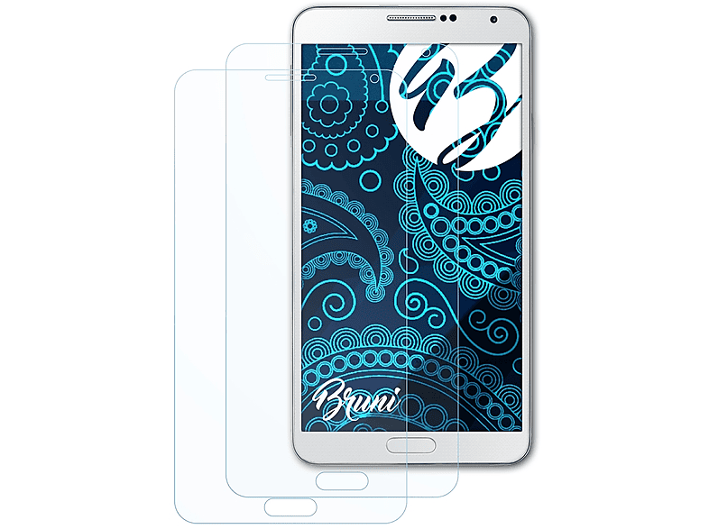 BRUNI 2x Basics-Clear Schutzfolie(für Samsung Galaxy Note 3)