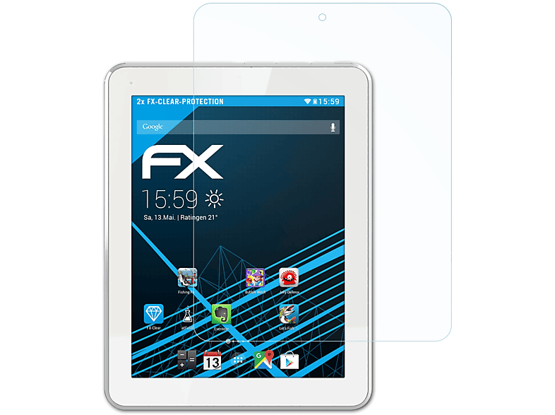 ATFOLIX 2x FX-Clear Displayschutz(für Archos 80b Platinum)