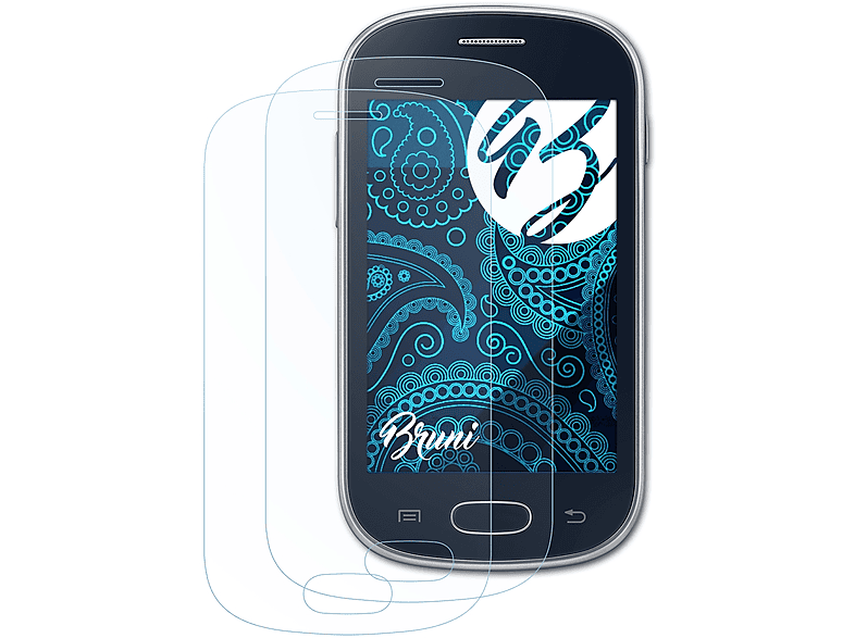 BRUNI 2x Basics-Clear Schutzfolie(für Samsung Galaxy Fame Lite (GT-S6790N))