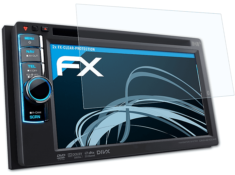 ATFOLIX 2x FX-Clear Displayschutz(für Kenwood DNX4230DAB)