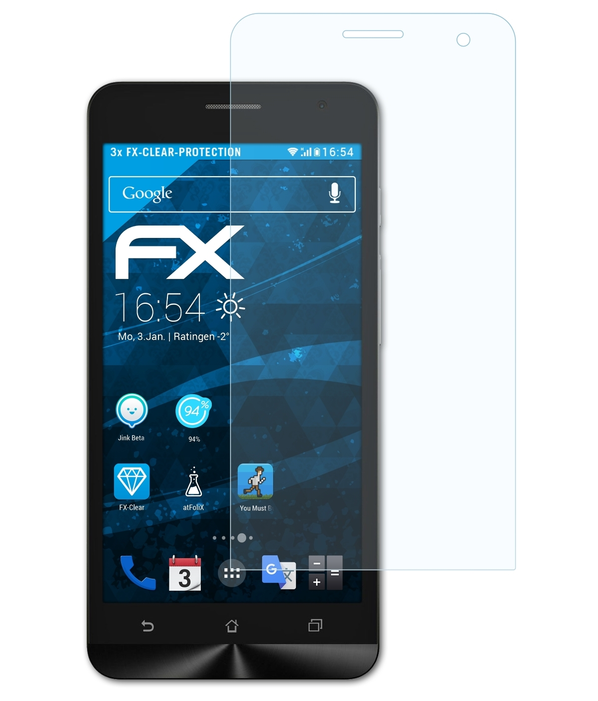 FX-Clear ATFOLIX 5) Asus Displayschutz(für ZenFone 3x