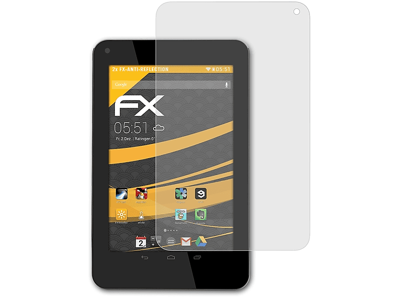 ATFOLIX 2x FX-Antireflex Displayschutz(für HP Slate 7 Plus)